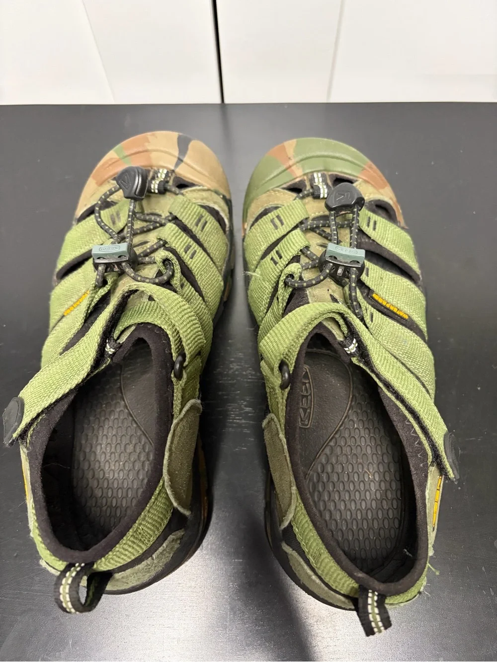 Keen Big Kids' Newport H2 Hiking Sandal in Camouflage & Olive Green - Size 4